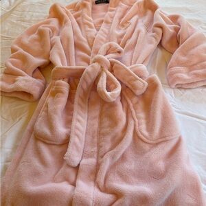Ralph Lauren Women's Pink Plush Robe Size XL